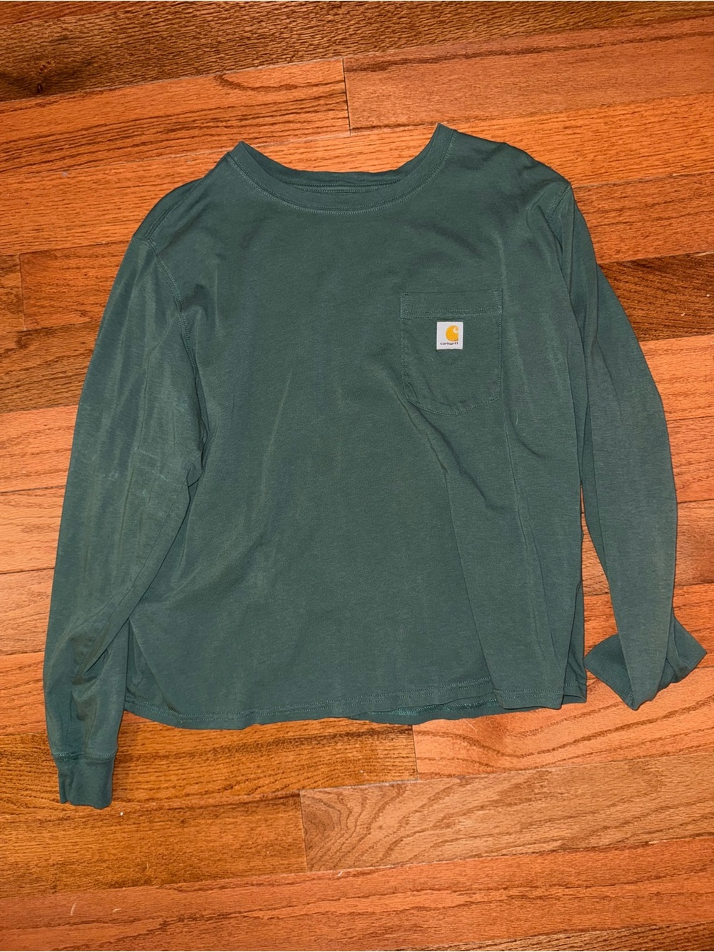 Carhartt Women’s Long-Sleeve Pocket Tee in Forest Green